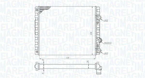 Радіатор, система охолодження двигуна   350213192900   MAGNETI MARELLI