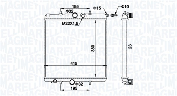 Радиатор, охлаждение двигателя   350213194100   MAGNETI MARELLI