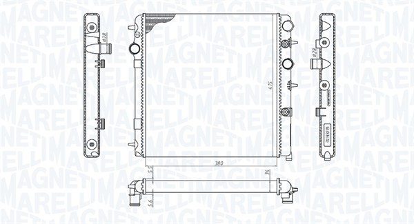 Радіатор, система охолодження двигуна   350213198700   MAGNETI MARELLI