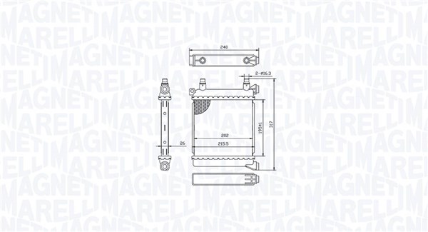 Радиатор, охлаждение двигателя   350213214500   MAGNETI MARELLI