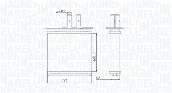 Теплообменник, отопление салона   350218493000   MAGNETI MARELLI