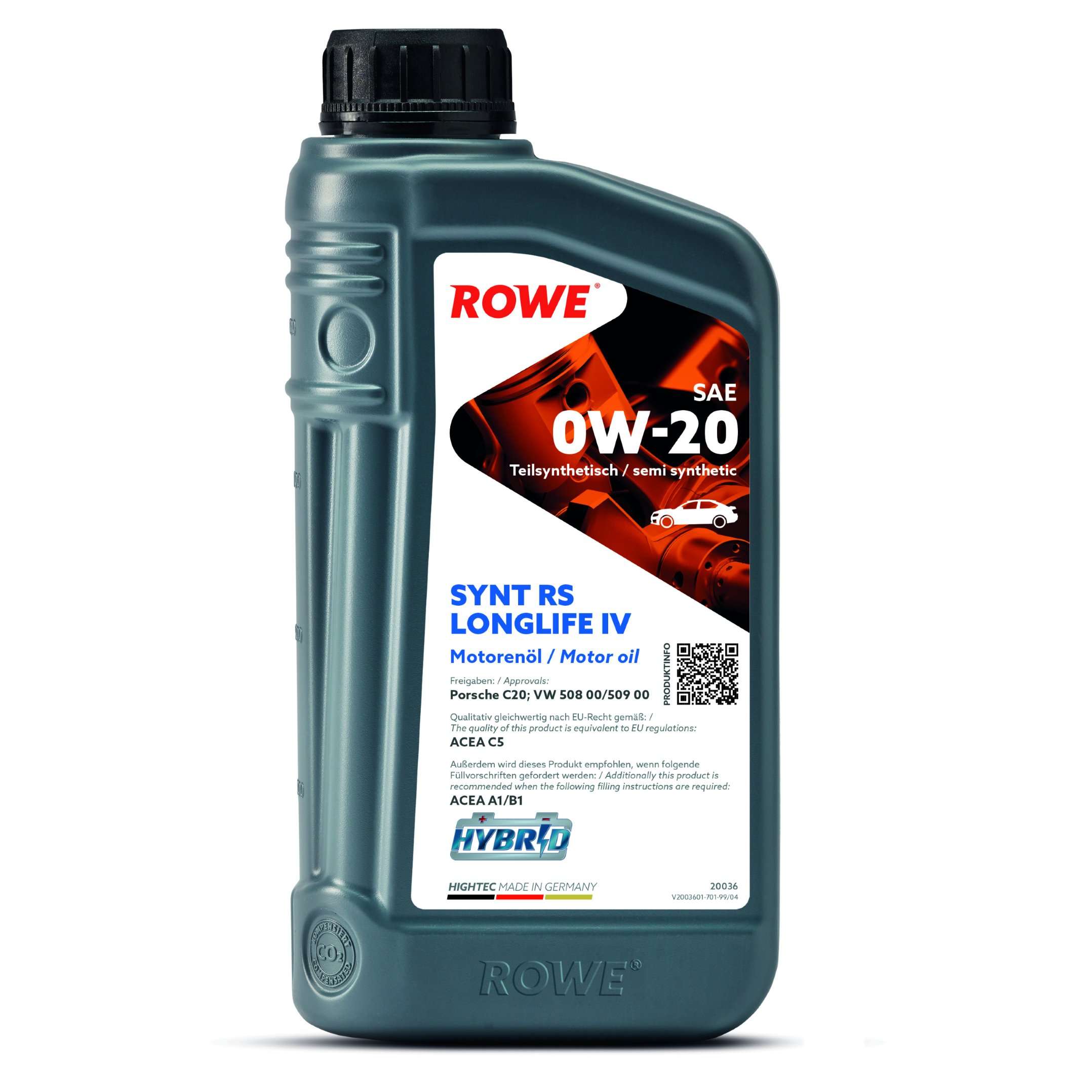 Моторна олива ROWE Synt RS LongLife IV 0W-20 1 л, 20036-0010-99