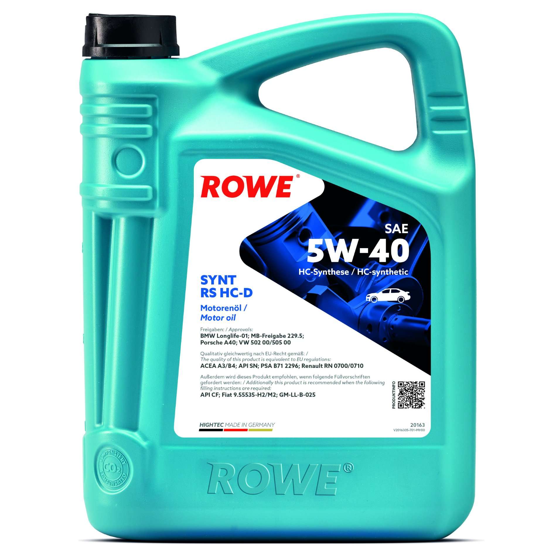 Моторна олива ROWE Synt RS HC-D 5W-40 4 л, 20163-0040-99