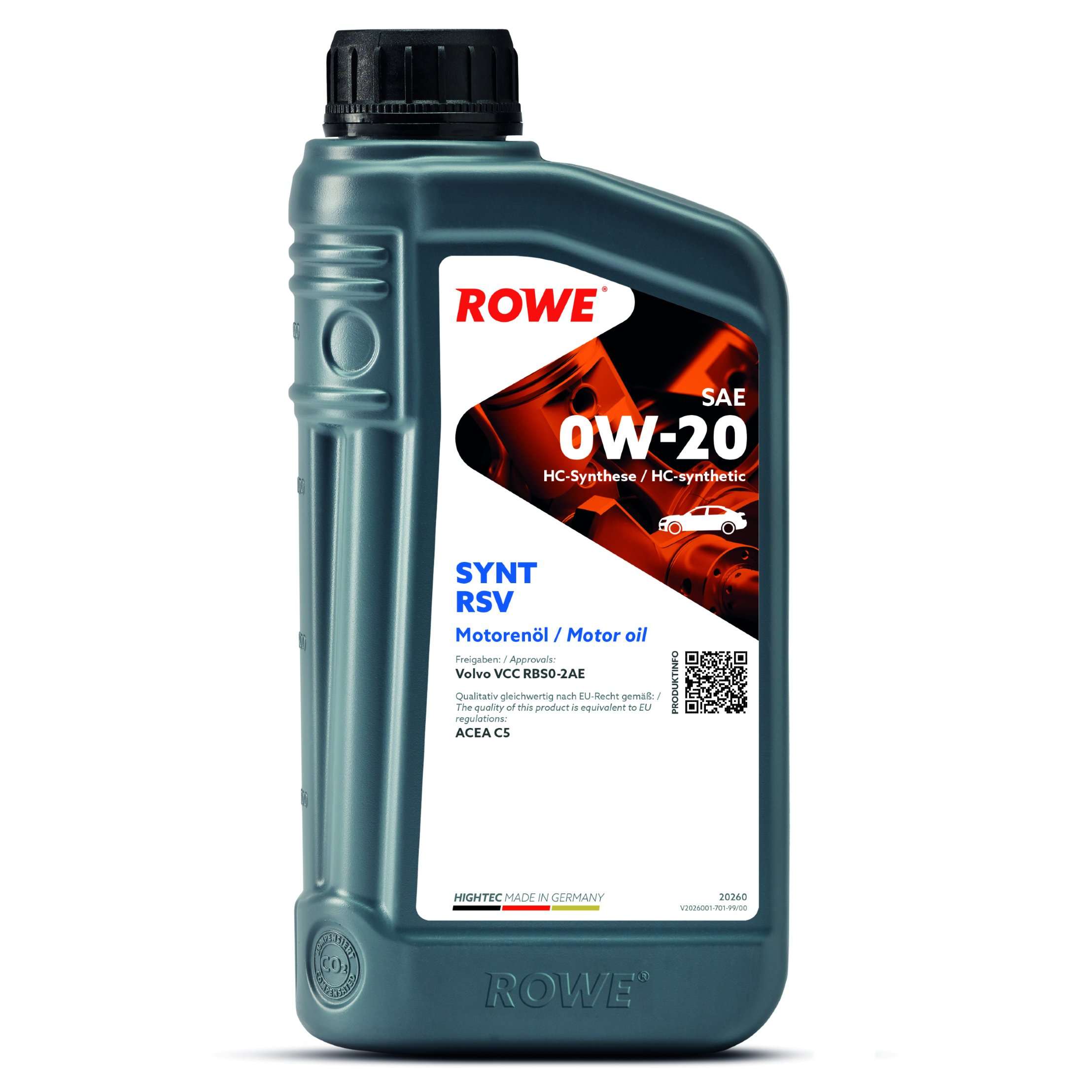 Моторное масло ROWE Synt RSV 0W-20 1 л, 20260-0010-99