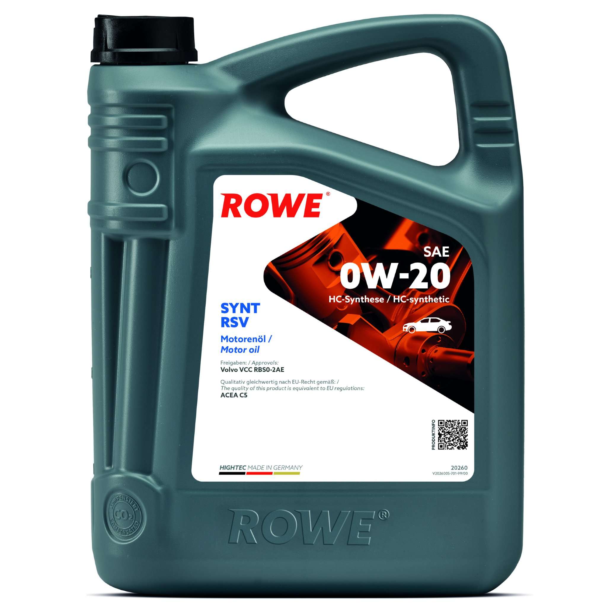 Моторное масло ROWE Synt RSV 0W-20 5 л, 20260-0050-99