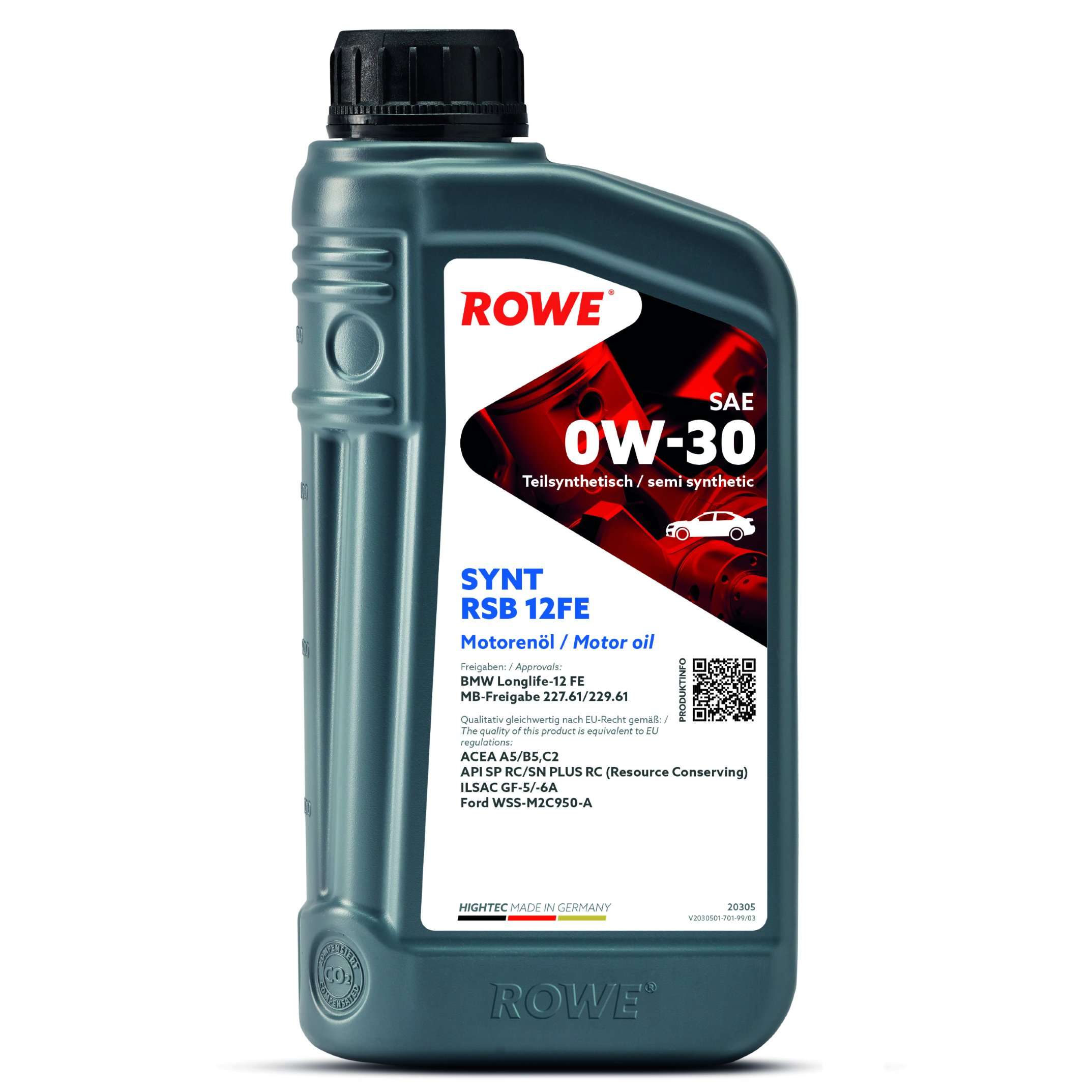 Моторное масло ROWE Synt RSB 12FE 0W-30 1 л, 20305-0010-99