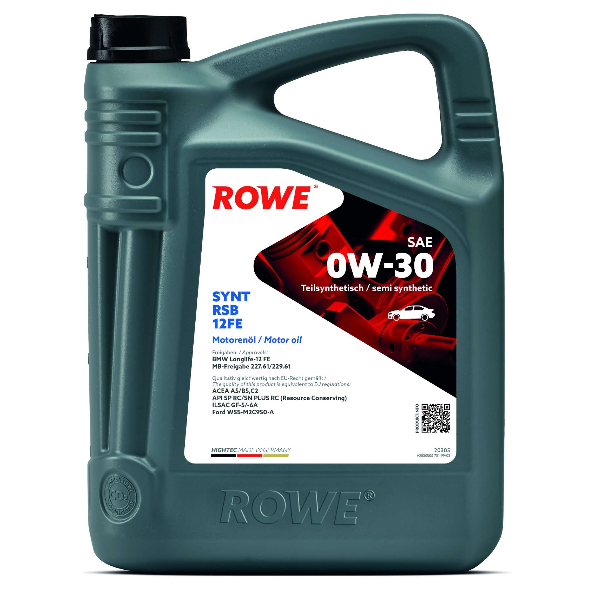 Моторное масло ROWE Synt RSB 12FE 0W-30 5 л, 20305-0050-99