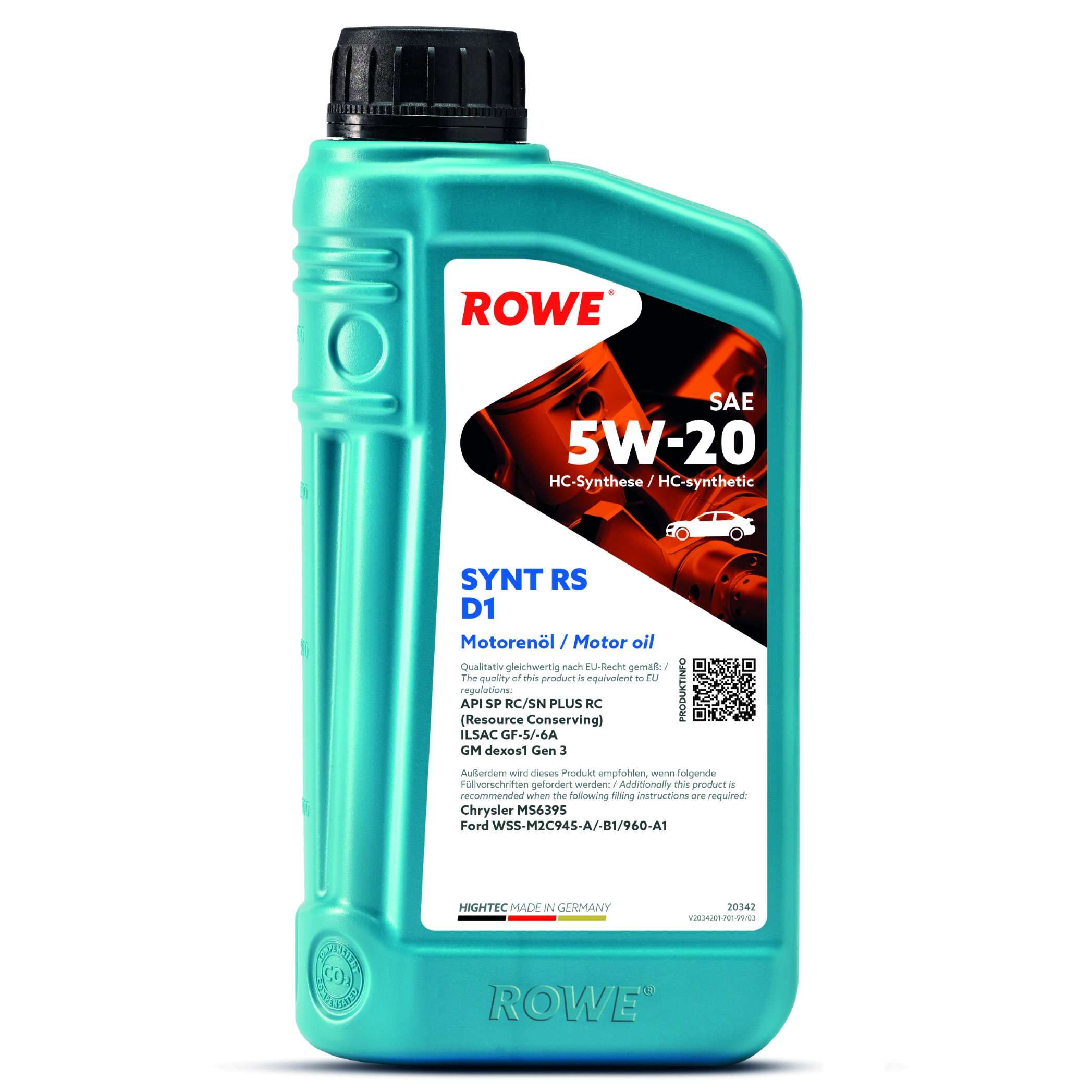 Моторное масло ROWE Synt RS D1 5W-20 1 л, 20342-0010-99