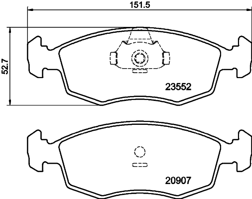 Комплект тормозных колодок, дисковый тормоз   MDB2076   MINTEX