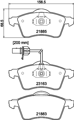Комплект тормозных колодок, дисковый тормоз   MDB2104   MINTEX