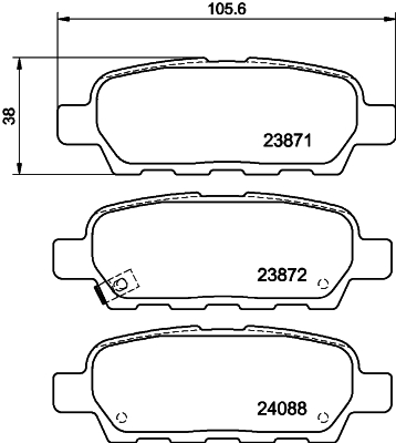 Комплект тормозных колодок, дисковый тормоз   MDB2261   MINTEX