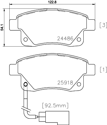 Комплект тормозных колодок, дисковый тормоз   MDB2853   MINTEX