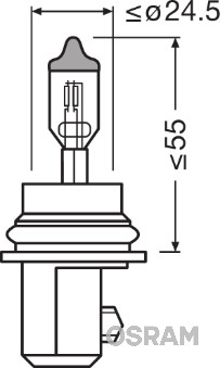 Лампа накаливания, фара дальнего света   9007   ams-OSRAM