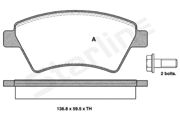 Комплект тормозных колодок, дисковый тормоз   BD S329   STARLINE