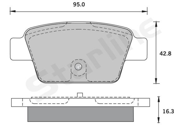 Комплект тормозных колодок, дисковый тормоз   BD S836P   STARLINE