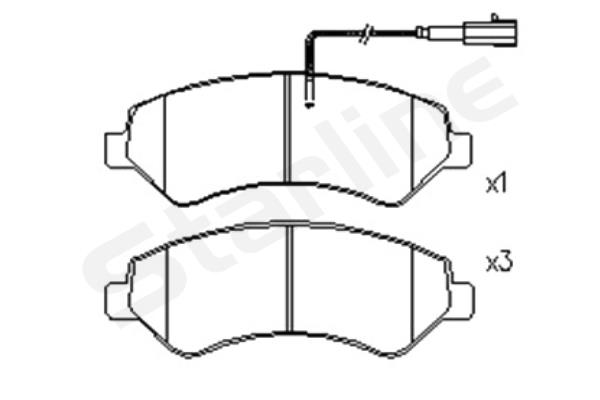 Комплект гальмівних накладок, дискове гальмо   BD S846P   STARLINE