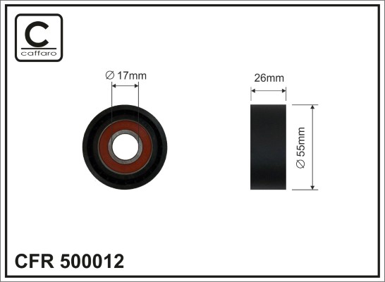 Натяжной ролик, поликлиновой ремень   500012   CAFFARO
