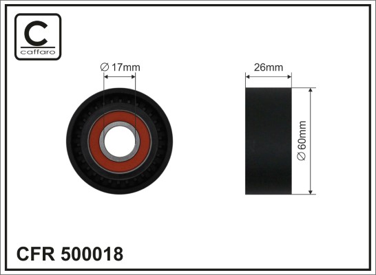 Натяжной ролик, поликлиновой ремень   500018   CAFFARO