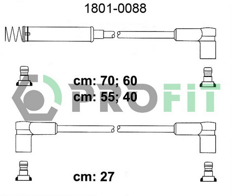Комплект проводів високої напруги   1801-0088   PROFIT