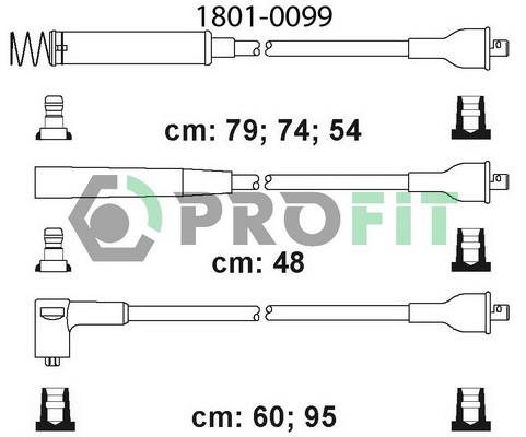 Комплект проводов зажигания   1801-0099   PROFIT