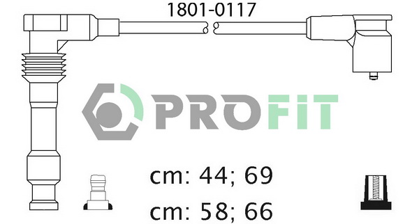 Комплект проводов зажигания   1801-0117   PROFIT