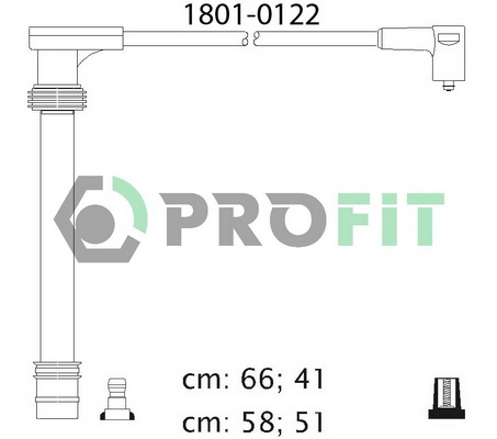 Комплект проводів високої напруги   1801-0122   PROFIT