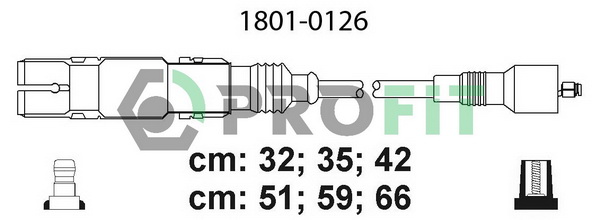 Комплект проводів високої напруги   1801-0126   PROFIT