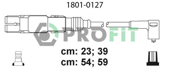Комплект проводів високої напруги   1801-0127   PROFIT