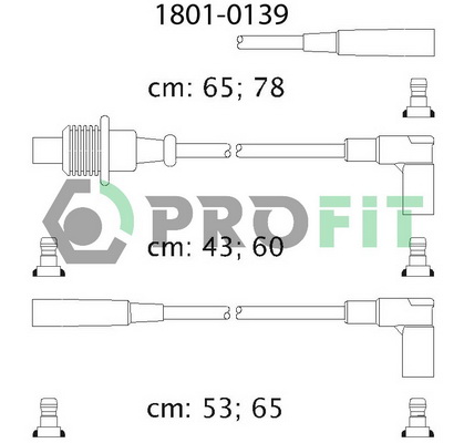 Комплект проводів високої напруги   1801-0139   PROFIT