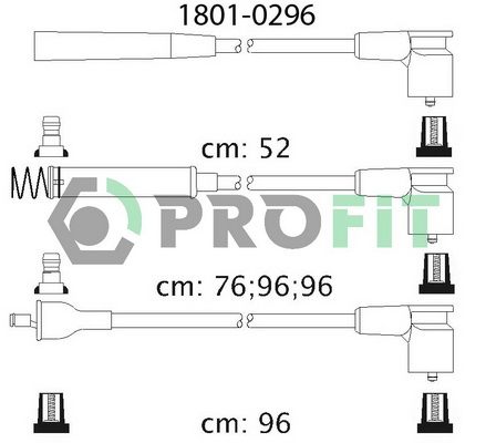 Комплект проводов зажигания   1801-0296   PROFIT