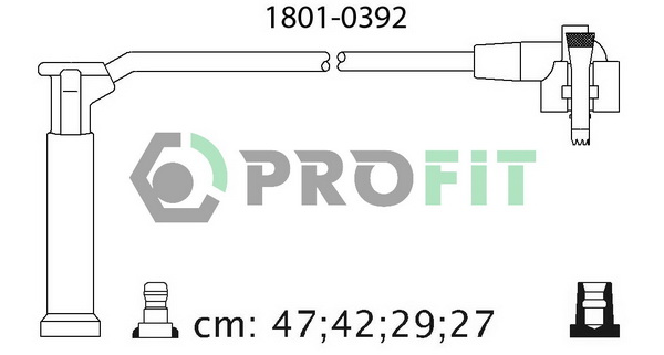 Комплект проводів високої напруги   1801-0392   PROFIT