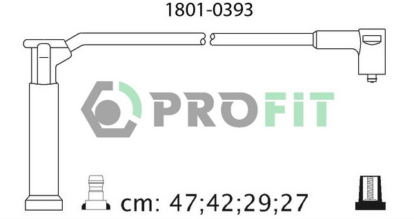 Комплект проводов зажигания   1801-0393   PROFIT