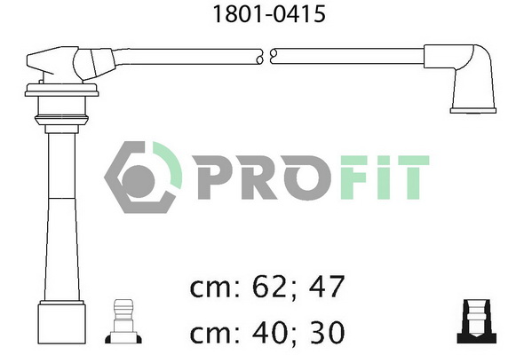 Комплект проводів високої напруги   1801-0415   PROFIT