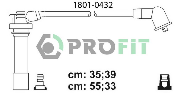 Комплект проводів високої напруги   1801-0432   PROFIT