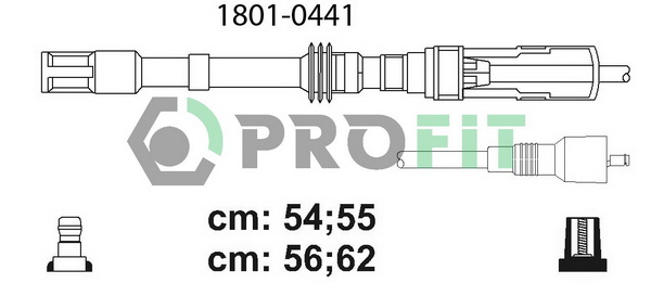 Комплект проводів високої напруги   1801-0441   PROFIT