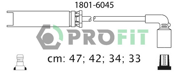 Комплект проводів високої напруги   1801-6045   PROFIT