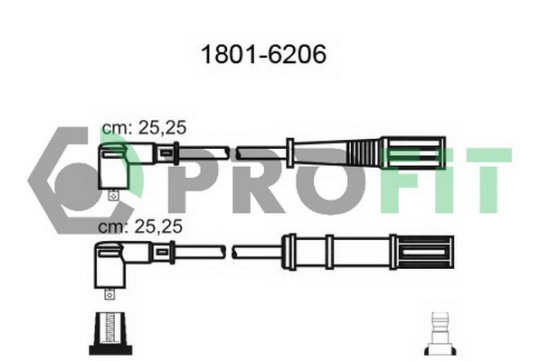 Комплект проводів високої напруги   1801-6206   PROFIT