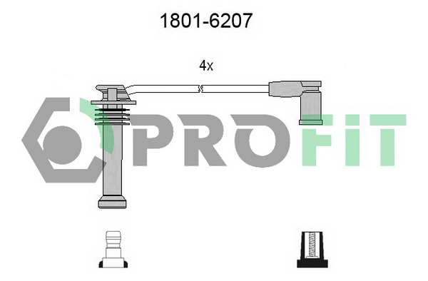 Комплект проводов зажигания   1801-6207   PROFIT