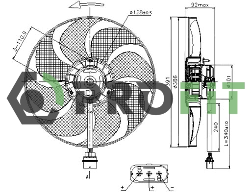 Вентилятор, система охолодження двигуна   1850-0019   PROFIT