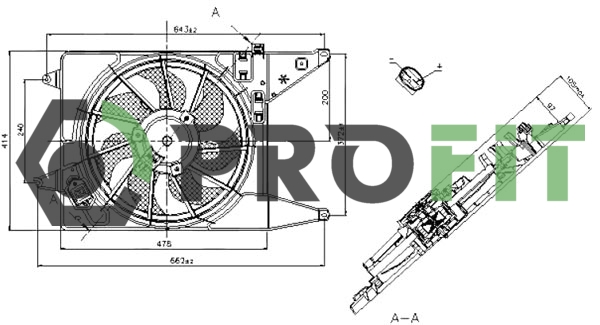 Вентилятор, система охолодження двигуна   1850-0020   PROFIT
