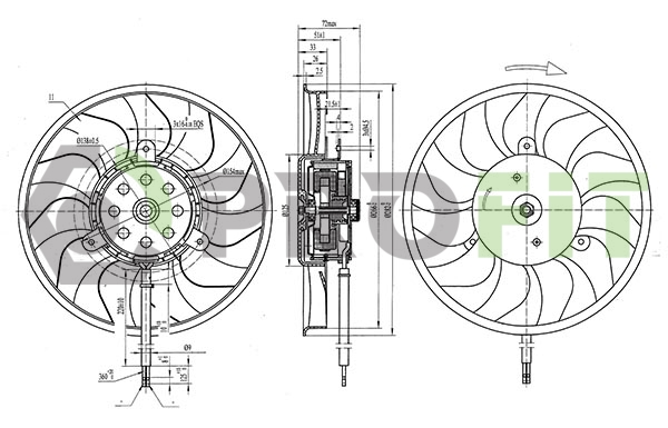 Вентилятор, охлаждение двигателя   1850-0069   PROFIT