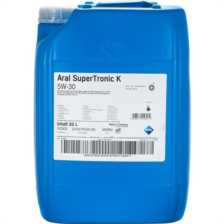 Моторное масло ARAL SuperTronic K 5W-30 20 л, 15DBC5