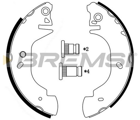 Комплект тормозных колодок   GF0232   BREMSI
