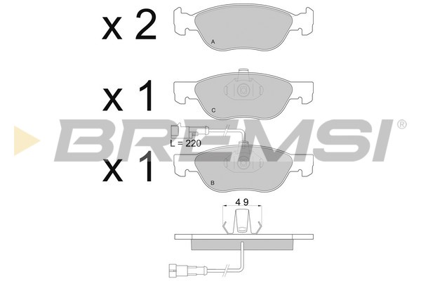 Комплект тормозных колодок, дисковый тормоз   BP2667   BREMSI