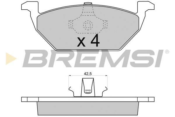 Комплект гальмівних накладок, дискове гальмо   BP2712   BREMSI
