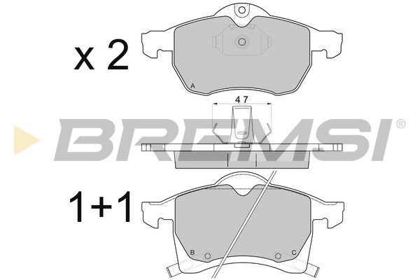 Комплект гальмівних накладок, дискове гальмо   BP2811   BREMSI