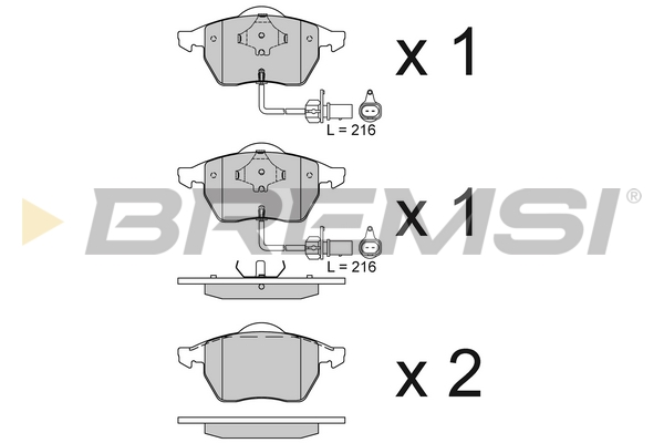 Комплект тормозных колодок, дисковый тормоз   BP2816   BREMSI