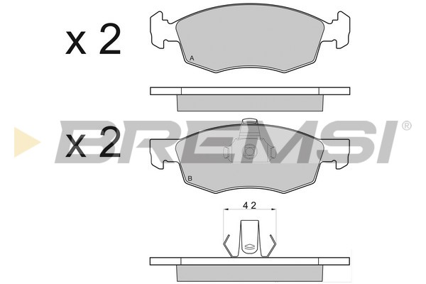 Комплект тормозных колодок, дисковый тормоз   BP2951   BREMSI