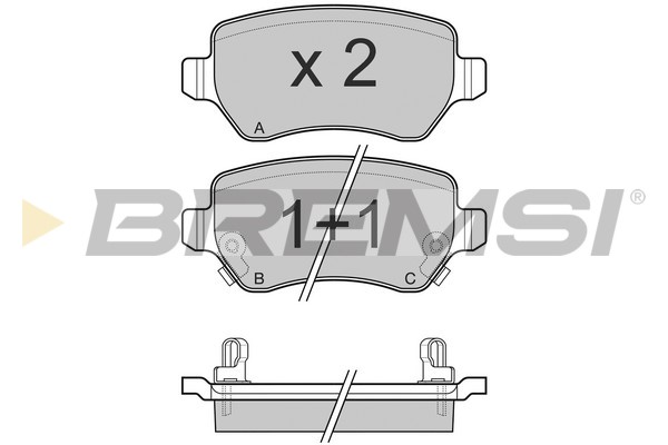 Комплект гальмівних накладок, дискове гальмо   BP3027   BREMSI