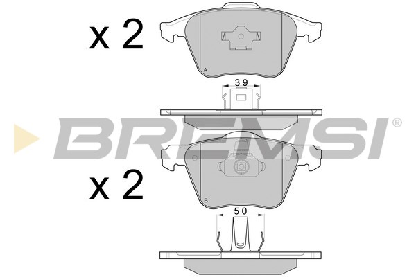 Комплект тормозных колодок, дисковый тормоз   BP3062   BREMSI